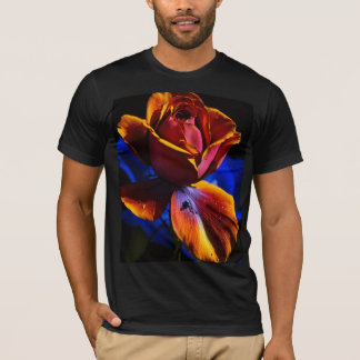 Elegant Blue Rose on Black – Bella+Canvas Short Sl T-Shirt