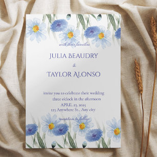 Elegant Blue Rose Wedding Invite