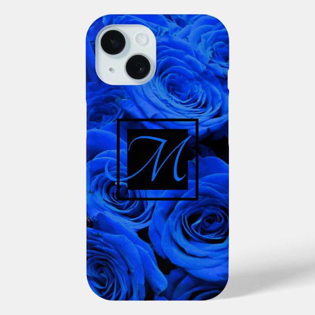 Elegant blue roses blue flowers blue floral Case-Mate iPhone case (Back)