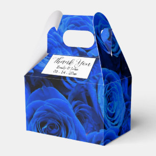 Elegant blue roses blue flowers blue floral favour box