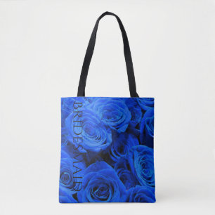 Elegant blue roses blue flowers blue floral tote bag