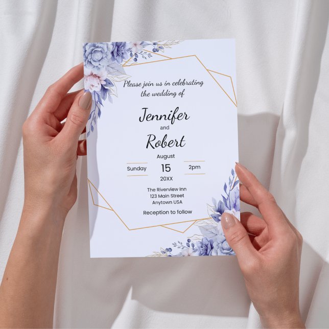 Elegant Blue Roses Invitation (Creator Uploaded)