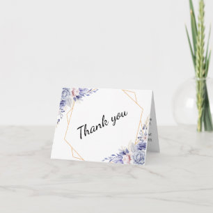 Elegant Blue roses Thank you Card