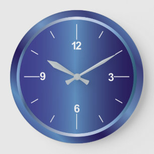 Elegant blue round wall clock