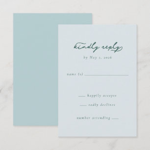 Elegant Blue RSVP Card