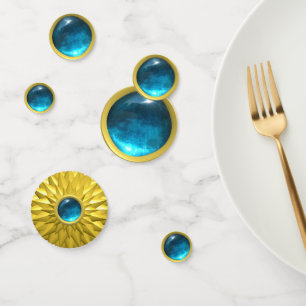 Elegant Blue Sapphire Gems Confetti