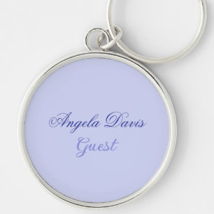 Elegant Blue Script Guest Name  Key Ring