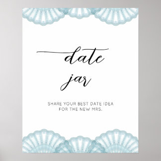 Elegant Blue Shell date night ideas. Date jar Poster