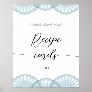 Elegant Blue Shell leave your recipe card here Poster