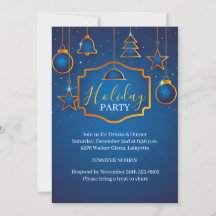 Elegant Blue Silver Glitter Ornament Corporate