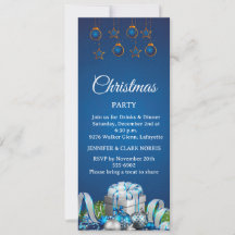 Elegant Blue Silver Ornament Corporate Holiday