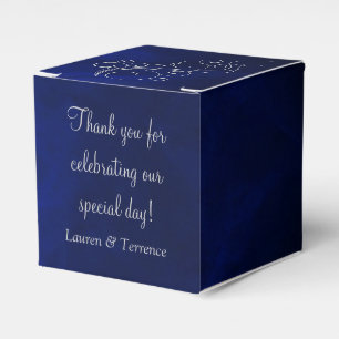 Elegant Blue Silver Wedding Favour Box