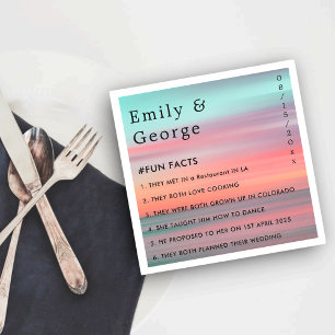 Elegant Blue Sky Romantic Sunset Beach Wedding Napkin