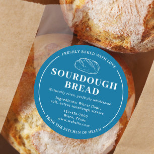 Elegant Blue Sourdough Bakery Bread Sticker