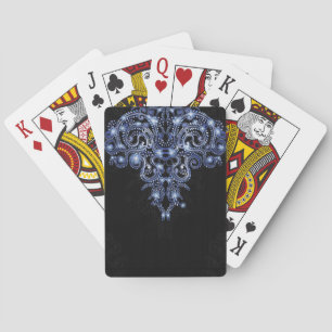Elegant Blue Sparkly Swirl Playing Cards