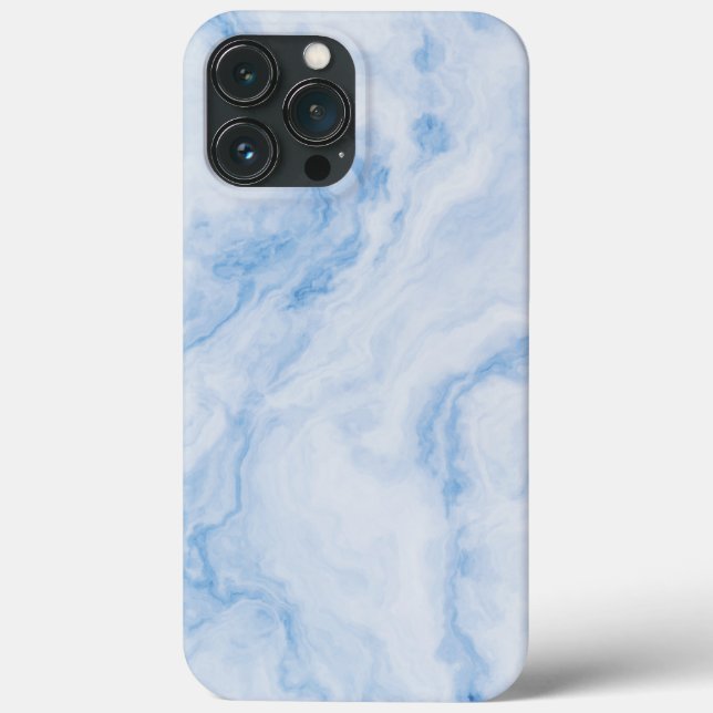  Elegant Blue Stone Marble Pattern Case-Mate iPhone Case (Back)