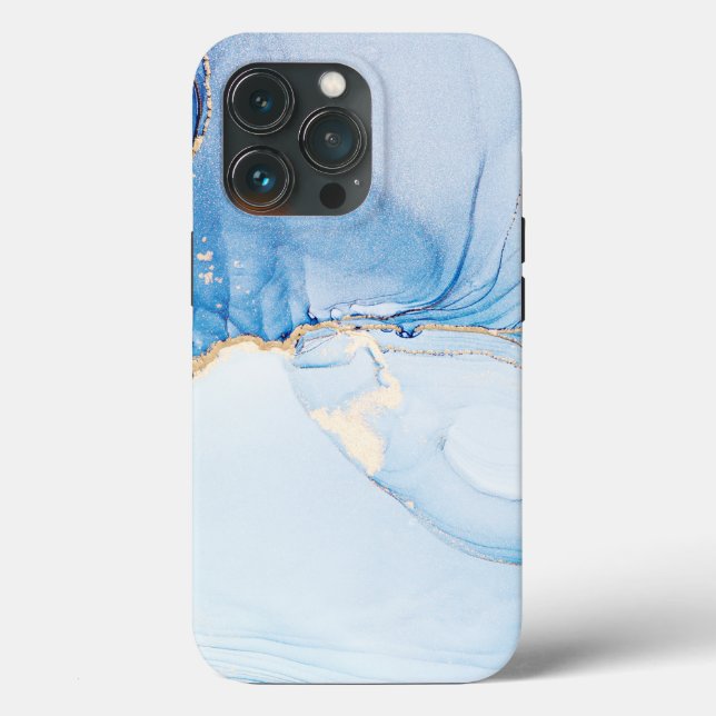 Elegant Blue Stone Marble Pattern, Case-Mate iPhone Case (Back)