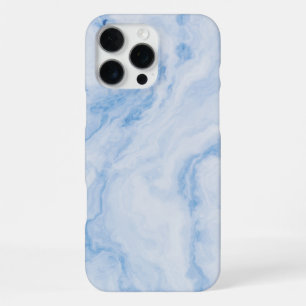 Elegant Blue Stone Marble Pattern iPhone 16 Pro Max Case