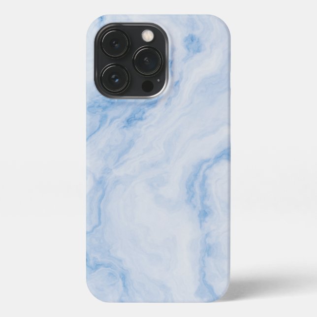  Elegant Blue Stone Marble Pattern iPhone Case (Back)