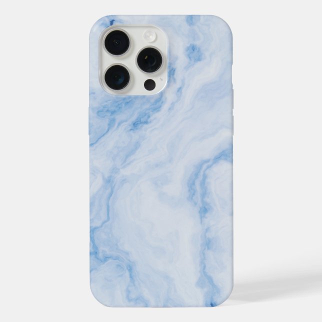 Elegant Blue Stone Marble Pattern iPhone Case (Back)