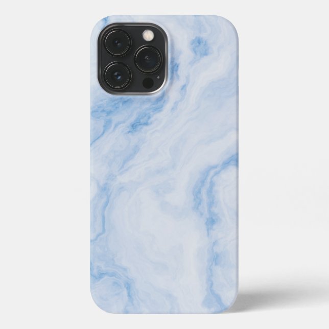  Elegant Blue Stone Marble Pattern iPhone Case (Back)