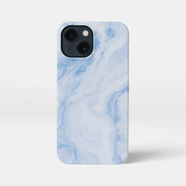  Elegant Blue Stone Marble Pattern iPhone Case (Back)