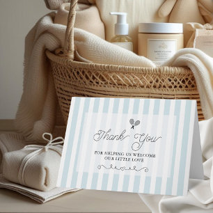 Elegant Blue Striped Tennis Thank You Cards
