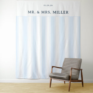 Elegant Blue Stripes Tapestry