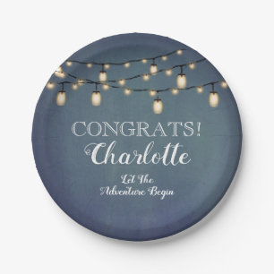 Elegant Blue Surprise Retirement Party   Paper Plate