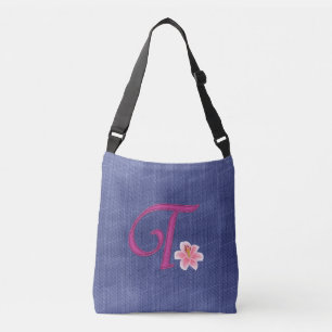 Elegant Blue T Crossbody Bag