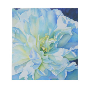 Elegant blue teal floral watercolor notepad