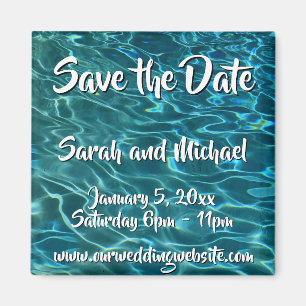 Elegant blue teal water pattern ocean lake waves magnet