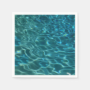 Elegant blue teal water pattern ocean lake waves napkin