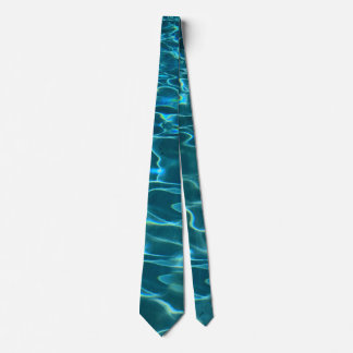 Elegant blue teal water pattern ocean lake waves tie