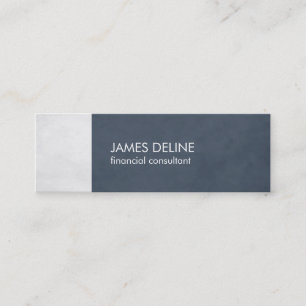 Elegant Blue Textured Financial Consultant Mini Business Card