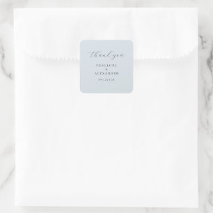 Elegant Blue Thank You Note Square Sticker