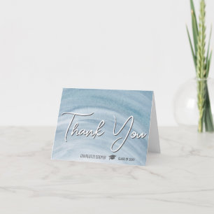 Elegant Blue Thank You Personalised Card