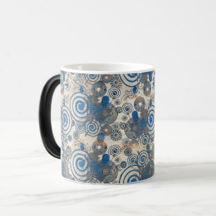 Elegant Blue Twirl Pattern Background Design Magic Mug