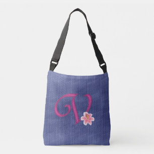 Elegant Blue V Crossbody Bag