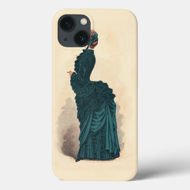Elegant Blue Victorian Dress Fashion Case-Mate iPhone Case (Back)