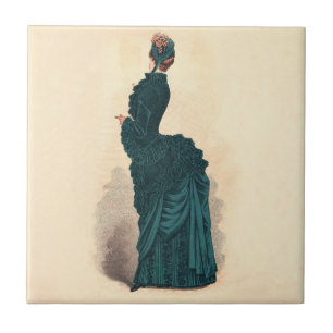 Elegant Blue Victorian Dress Fashion Tile
