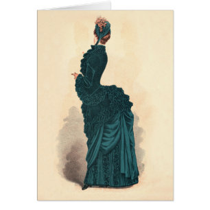 Elegant Blue Victorian Dress Fashion Woman Art
