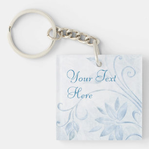 Elegant Blue Vintage Key Ring