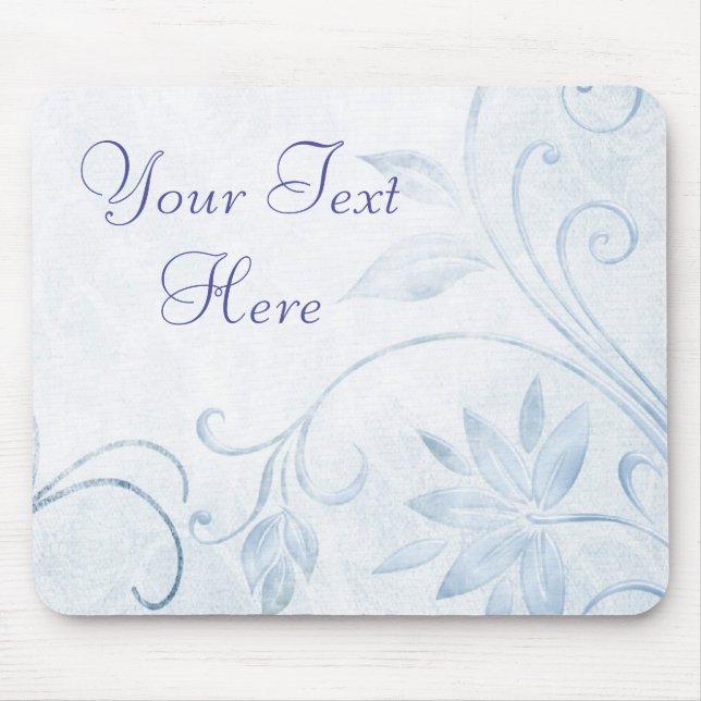 Elegant Blue Vintage Mouse Pad (Front)