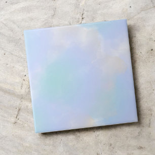 Elegant Blue Watercolor Abstract Art for Modern Ceramic Tile