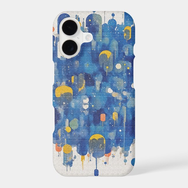 Elegant Blue Watercolor Drips Gold (Back)