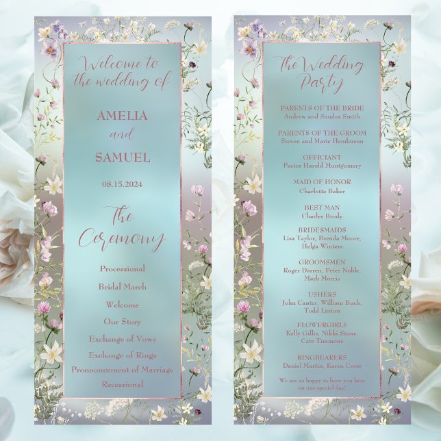 Elegant Blue Watercolor Floral Flat Program (Creator Uploaded)