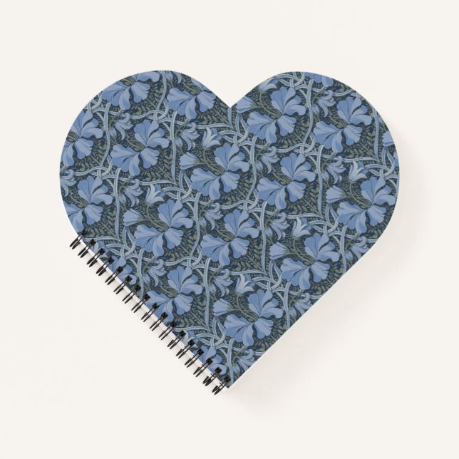 Elegant Blue Watercolor Floral Pattern Invitation Notebook (Front)