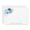 Elegant Blue Watercolor Floral Personal Stationery