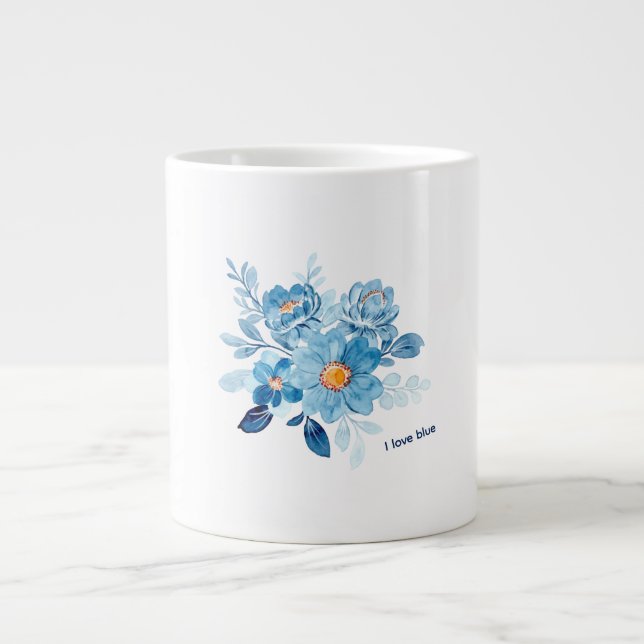 Elegant Blue Watercolor Floral Specialist Mug (Front)